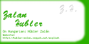zalan hubler business card